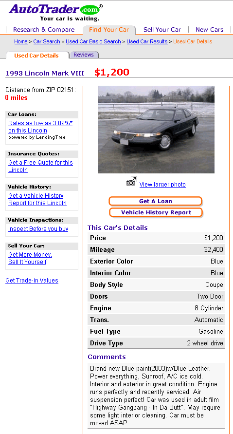 Car sale - see comments