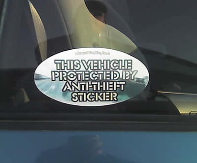 Anti theft sticker