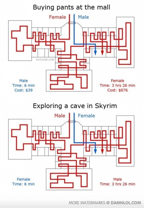 Skyrim Caves vs Shopping